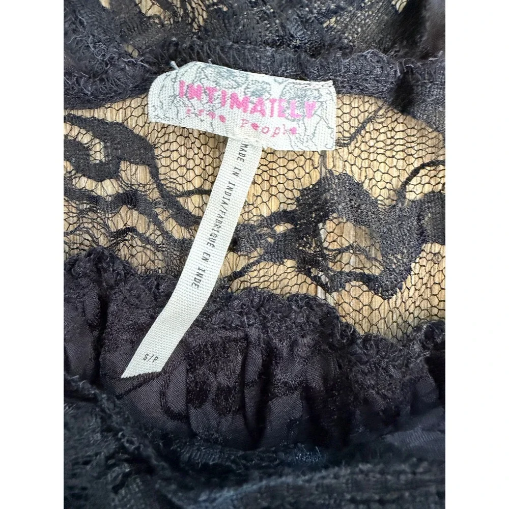 Free People Intimately Lace Babydoll Tank Women S Black Boho Tiered Fairy Gothic